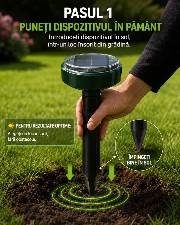 Puneți dispozitivul în pământ